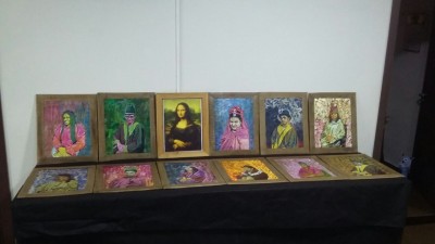 Acadêmica de Artes faz releitura da obra Monalisa com alunos da APAE