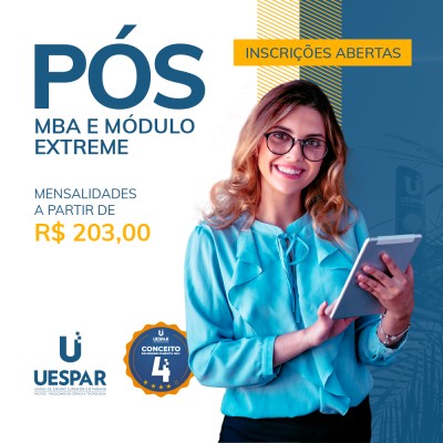 Abertas as inscrições para os cursos de Pós-Graduação Uespar/Facitec 2020